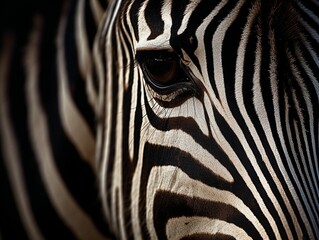A zebra looking into the camera AI generated illustration