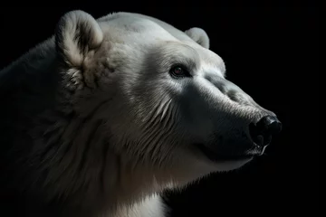 Foto op Canvas AI generated illustration of a majestic polar bear against a dark background © Wirestock