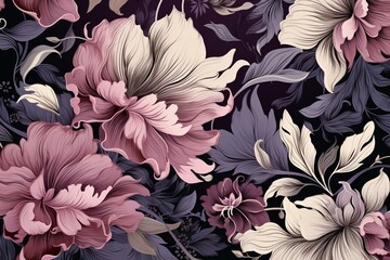 Floral pattern on a background, ideal for fashion and contemporary decoration. Generative AI