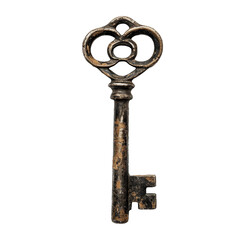 Skeleton key, transparent background, isolated image, generative AI