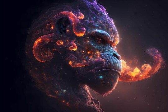 AI generated illustration of a gorilla as a spiritual animal