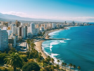 Naklejka premium Aerial view of Benidorm, Costa Blanca, Spain