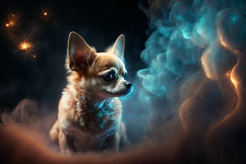 AI generated illustration of a chihuahua dog, a spiritual animal