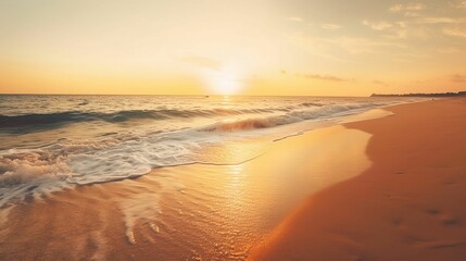 Fototapeta na wymiar AI-generated illustration of a stunning sunrise at the beach.