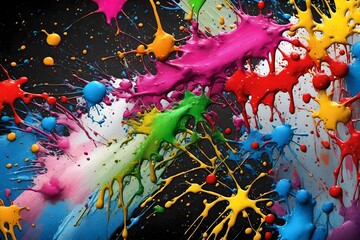 colorful paint splashes background