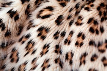 Spotted animal fur texture close up, snow Leopard, background