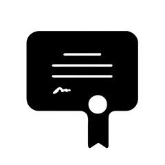 Certificate icon. Achievement, award, grant, diploma. Vector icon isolated on white background.