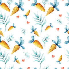 cute easter carrot seamless pattern design for background