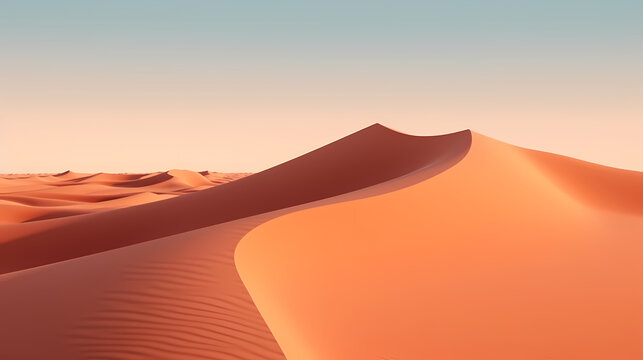 Desert landscape, sand dunes with wavy pattern © ma