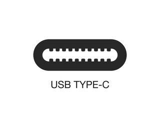 USB Type C port icon. Type-C charge design. 