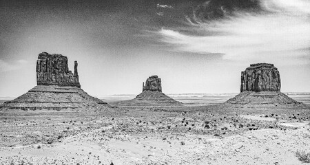 Mittens and Merric Butte  are giant sandstone formation in  Monument valley