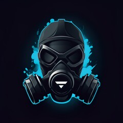 vector design gaming esport mascot logo of gas mask
