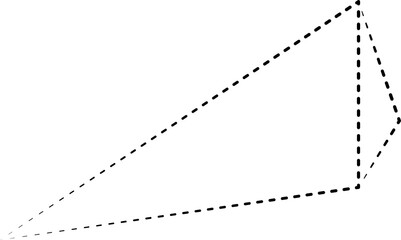 Triangle shapes dash line. Graphic elements
