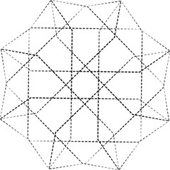 Triangle shapes dash line. Graphic elements