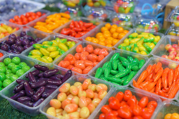 Colorful Thai Desserts Mimicking Look of Fruits and Vegetables