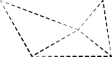 Triangle shapes dash line. Graphic elements