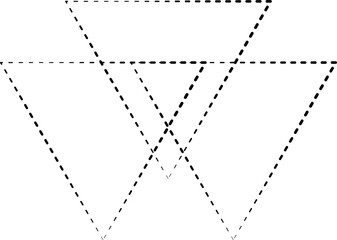 Triangle shapes dash line. Graphic elements