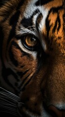 AI generated illustration of the eye of a tiger