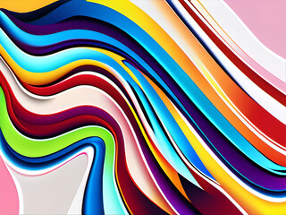 Abstract colorful wavy background design with vibrant curves and swirls in a dynamic flow.