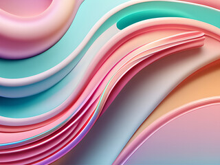 Abstract colorful paper waves with a smooth gradient, suitable for backgrounds or wallpapers.