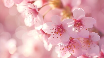 Beautiful flowering Japanese cherry - Sakura. Background with flowers on a spring day. : Generative AI