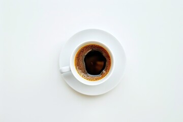 cup of freshly brewed coffee, slow living, enjoying the little things, delicious flavor and taste, white background : Generative AI