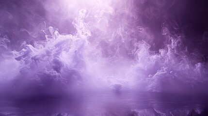 A beautiful abstract modern light lilac backdrop for a product presentation with a smooth floor and trailing smoke 
