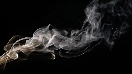 Obraz premium Ai generated illustration of smoke creating beautiful curves on a black background