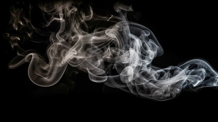 Fototapeta premium Ai generated illustration of smoke creating beautiful curves on a black background