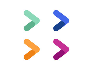 Arrows set for web.  Color arrow elegant set.   Next sign vector.