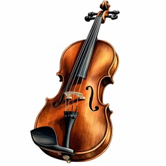 Fototapeta na wymiar AI generated illustration of A classical violin isolated on a white background