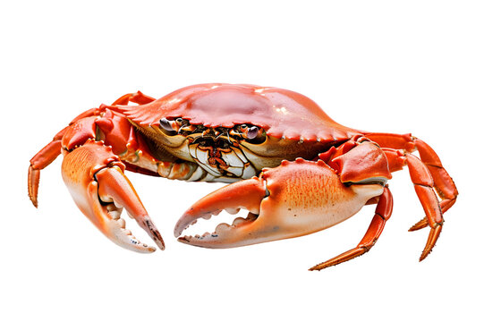 Boiled crab isolated on transparent background
