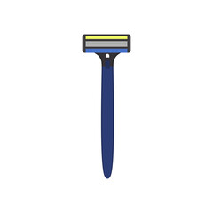 Safety razor flat design vector illustration. Cartoon isolated metal shaver with sharp blade to shave and care male and female skin in bathroom, grooming tool for beard, zero waste reusable razor