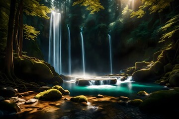waterfall in the night