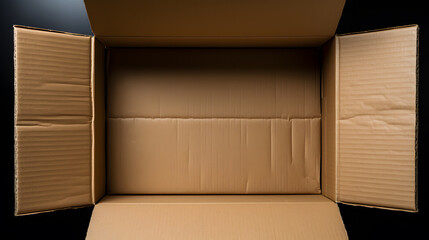 Empty cardboard box with white background. Mock up box