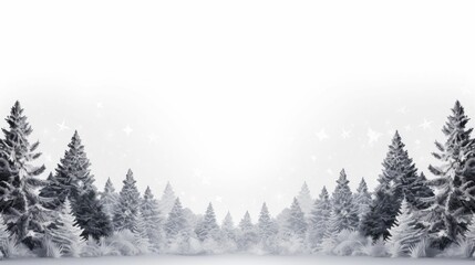 winter forest landscape white background