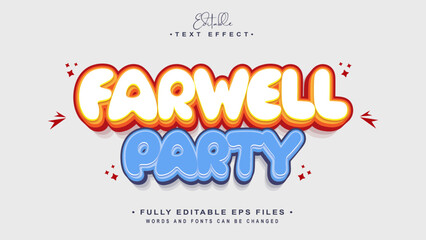 editable farwell party text effect.typhography logo