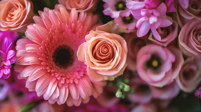 Bouquet of beautiful flowers, close-up