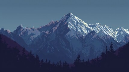 Fototapeta premium pixels and dots contrast of mountain landscape