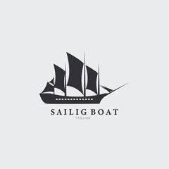 sailing ship logo vector illustration design