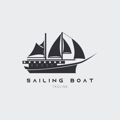 sailing ship logo vector illustration design