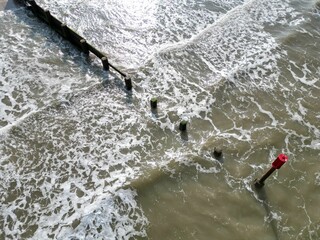 Aerial view of Eccles on sea Norfolk during a daylight © Wirestock