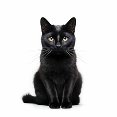 AI generated black cat on white background