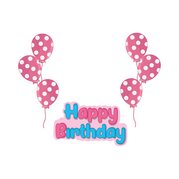 birthday party decoration with balloon illustration