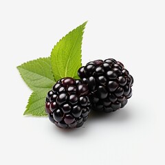 AI generated illustration of Image of ripe fresh berries with vibrant green leaves