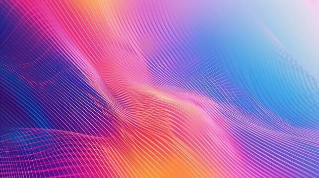 A minimalist abstract background with generative art, featuring ethereal primary colors, solid glitch elements, and a gradient.