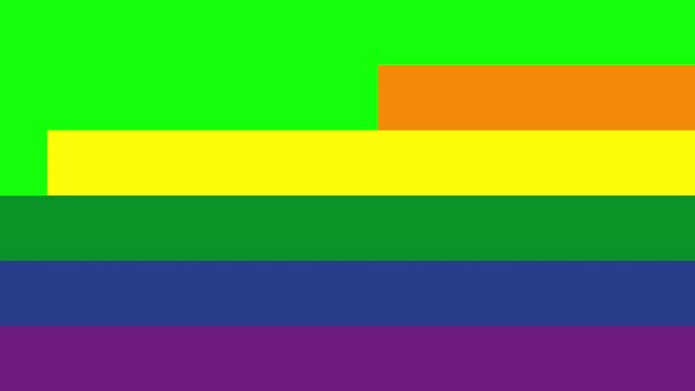 Vibrant video transitions featuring the iconic colors of the Pride flag, symbolizing diversity, equality, and inclusivity