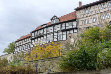 Half-timbered houses on the Schlossberg in Quedlinburg, Germany