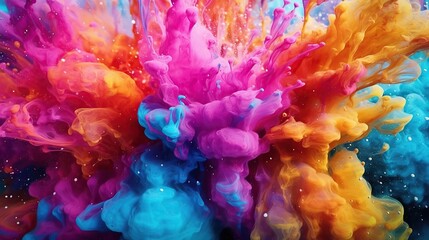Ink Explosion: Vibrant Underwater Dance