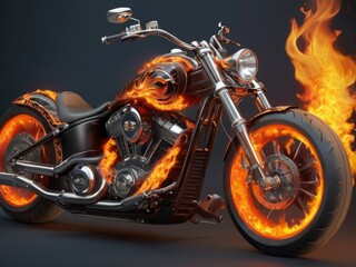 Blaze of Glory: Intricately Painted Chopper Rides into the Flames